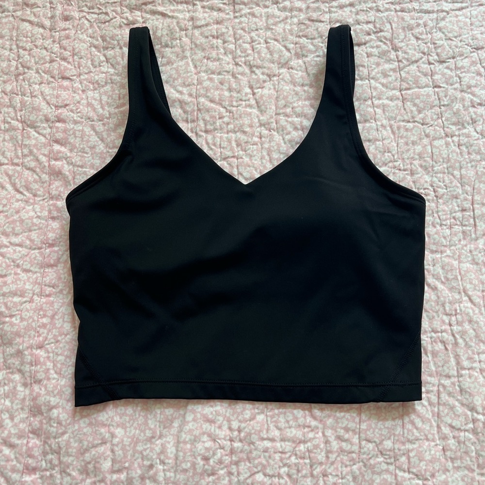 Black V-Neck Sports Crop Top